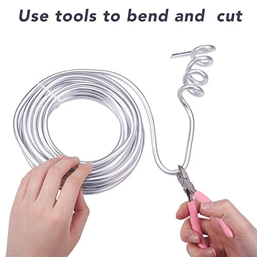 BENECREAT 3 Gauge(6mm) Silver Aluminum Wire 23 Feet Bendable Metal Sculpting Wire for Bonsai Trees, Floral, Skeleton Making, Home Decors and Other Arts Crafts Making — view 3
