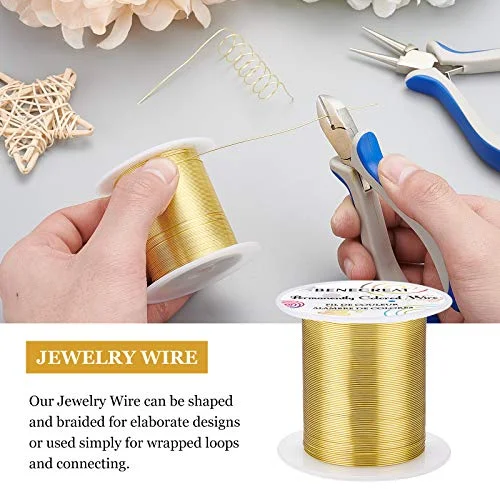 BENECREAT 22 Gauge 164FT Tarnish Resistant Gold Wire Jewelry Beading Wire for Beading Wrapping and Other Jewelry Craft Making — view 4