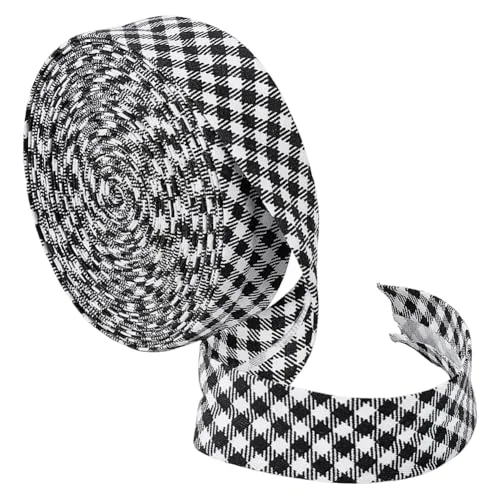 BENECREAT 10.94 Yards Black Stripe Bias Tape, 0.83 Inch Double Fold Bias Binding Tape Pre-fold Bulk Bias Tape for Cheongsam Decoration, Clothing Seaming Piping