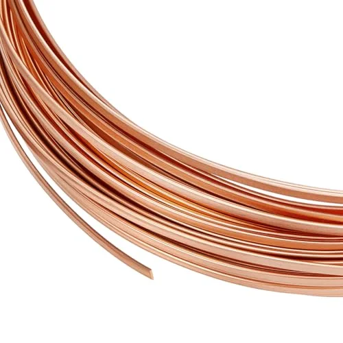 BENECREAT 19.7FT Flat Pure Copper Wire, 1mm Wide, 26 Gauge